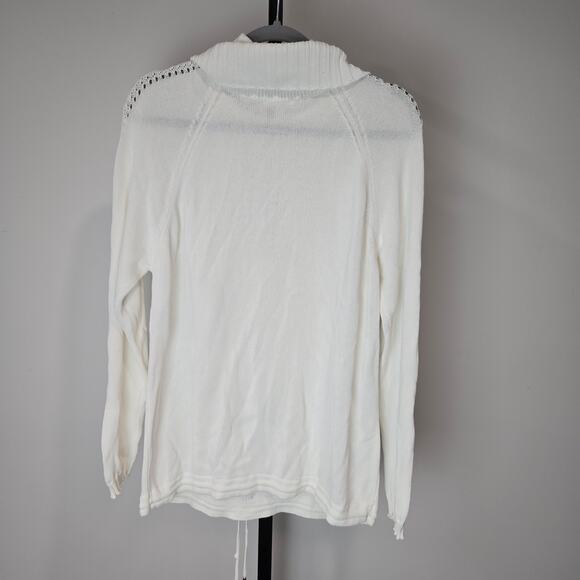 Escada White Knit Sweater Beaded Embellished Anchor Nautical Old Money Coastal - Picture 4 of 7